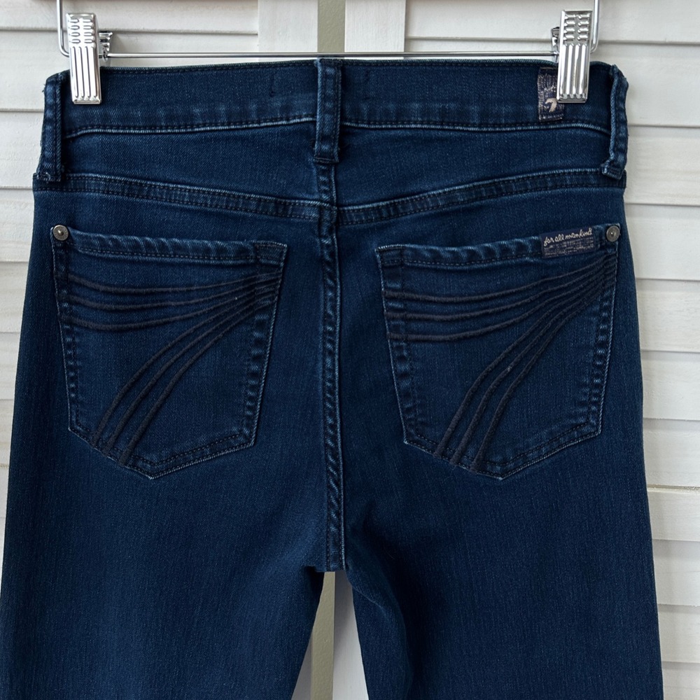 7 For All Mankind Dojo Santiago Dark Wash Flare Jeans Pants Womens Size 26